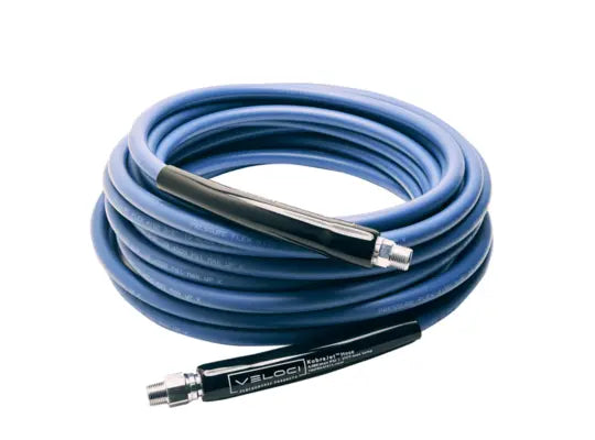 1/4" KobraJet Smooth Blue Hose, 4300 PSI, Non-Marked, Male Fixed and Swivel