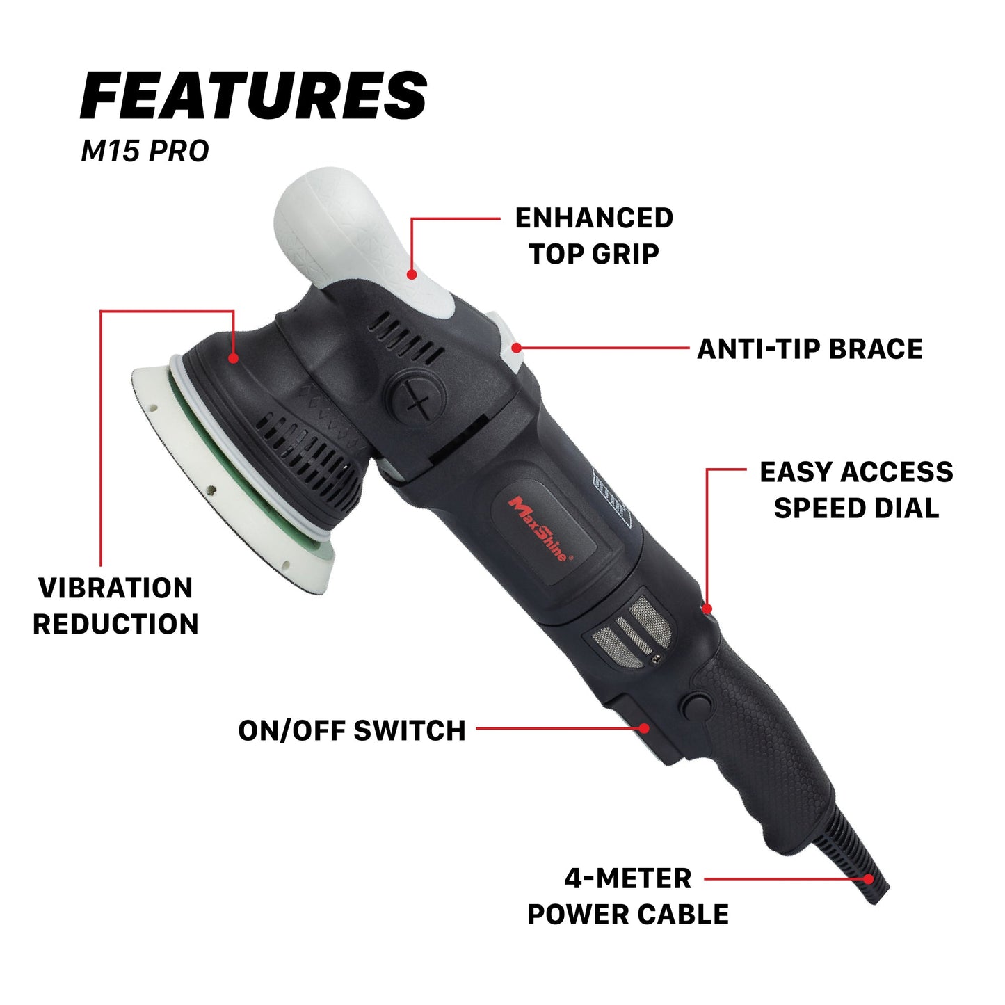 DUAL ACTION ORBITAL POLISHER - M15 PRO